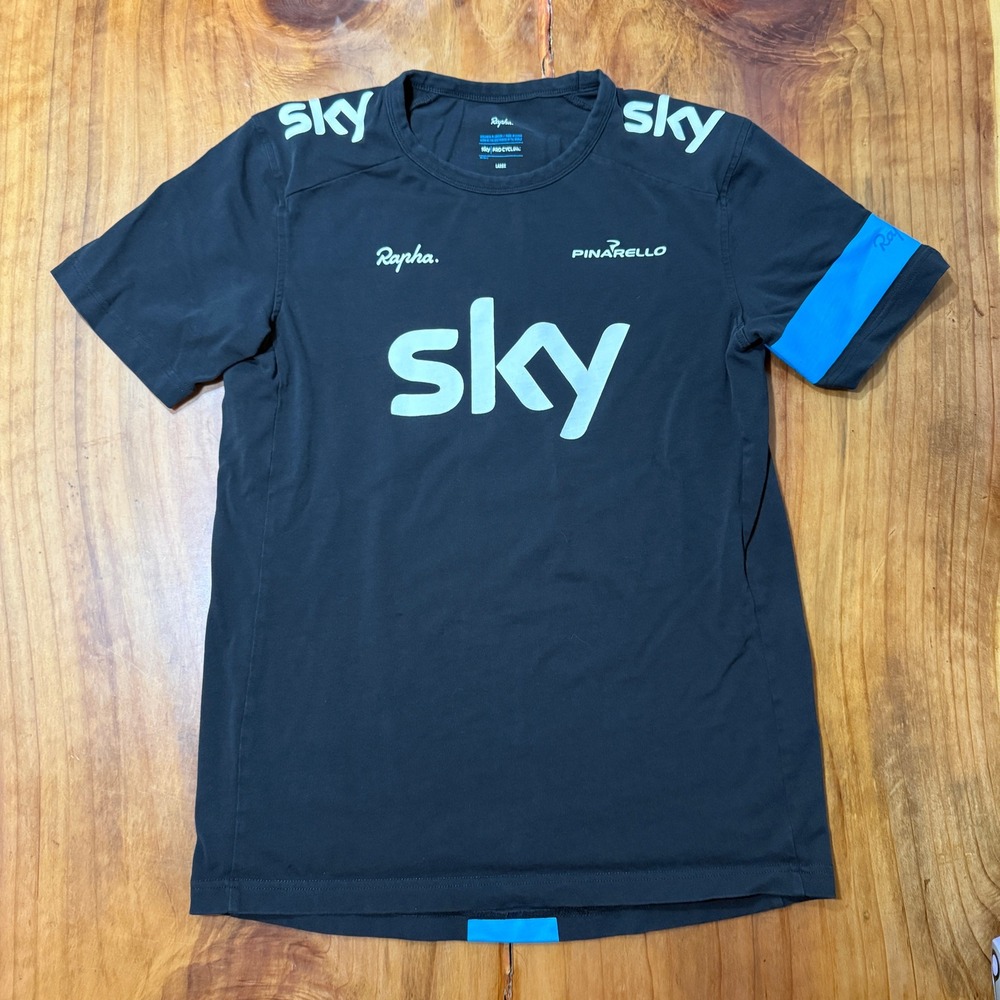 Rapha T-Shirt L Cotton Crewneck Knit Short sleeve Sky Team Pinarello K3-27